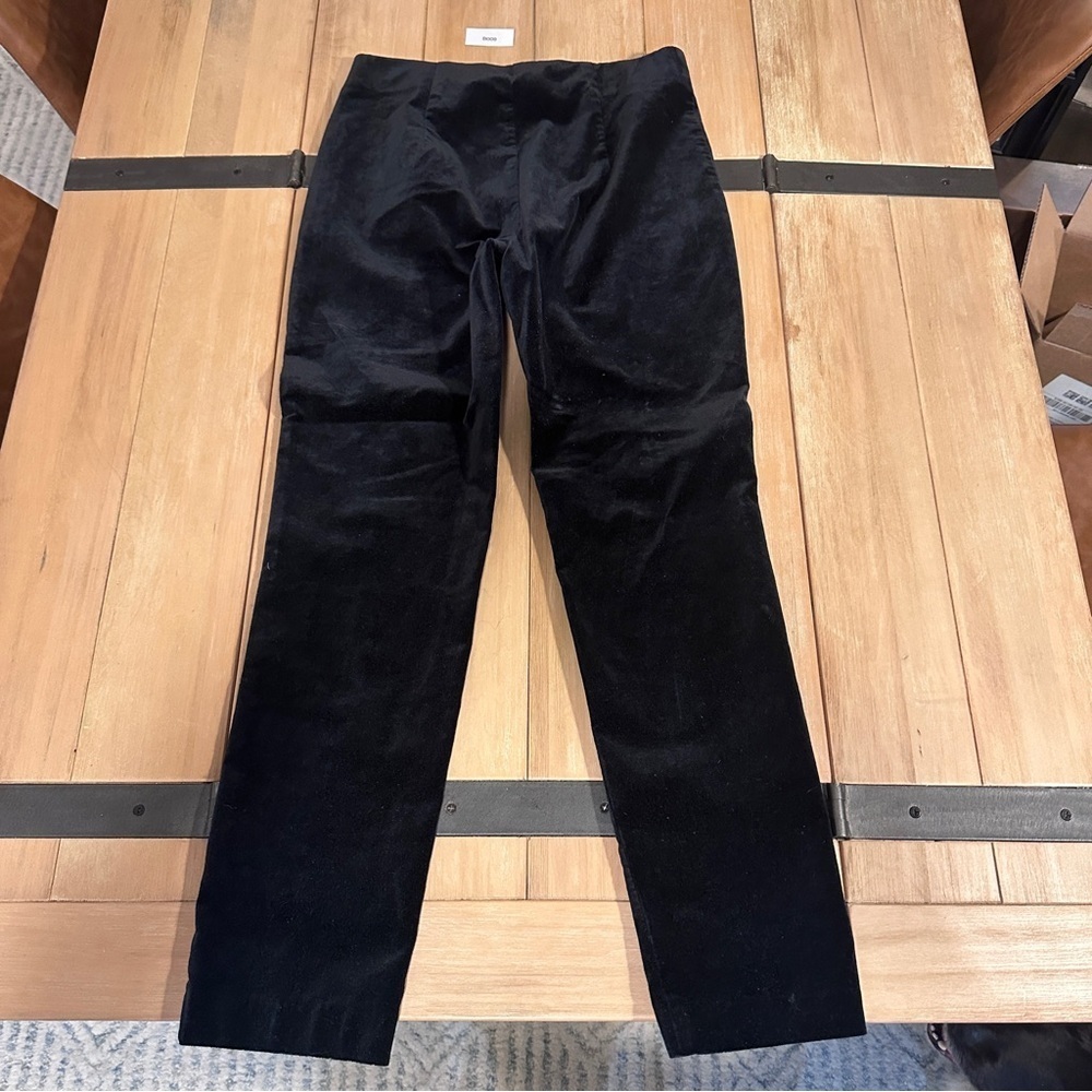 Ruby Road Black Velvet Pants Petite 4P High Rise Straight Leg Stretch Chic - Picture 5 of 7